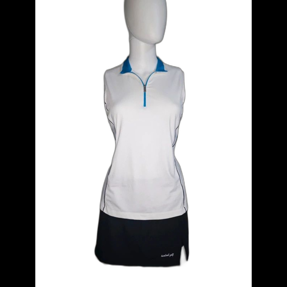Tail Women’s Golf Sleeveless Quarter-Zip Top – White/Blue – Size M